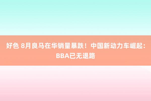 好色 8月良马在华销量暴跌！中国新动力车崛起：BBA已无退路