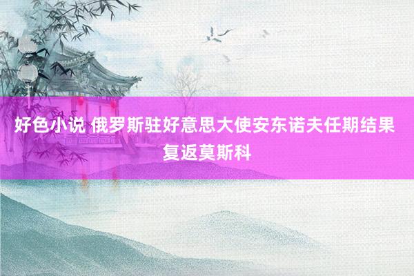 好色小说 俄罗斯驻好意思大使安东诺夫任期结果 复返莫斯科