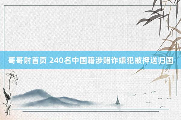 哥哥射首页 240名中国籍涉赌诈嫌犯被押送归国