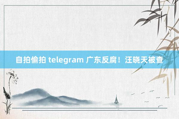 自拍偷拍 telegram 广东反腐！汪晓天被查