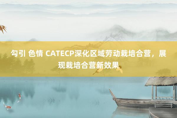 勾引 色情 CATECP深化区域劳动栽培合营，展现栽培合营新效果