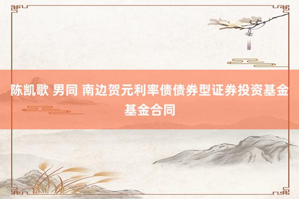陈凯歌 男同 南边贺元利率债债券型证券投资基金基金合同
