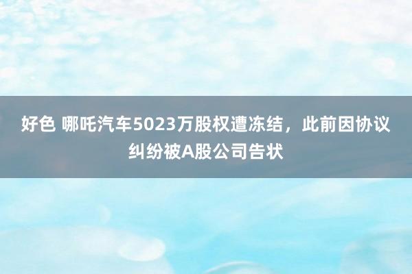 好色 哪吒汽车5023万股权遭冻结，此前因协议纠纷被A股公司告状