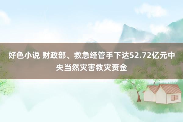 好色小说 财政部、救急经管手下达52.72亿元中央当然灾害救灾资金