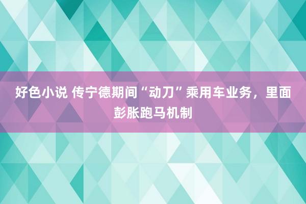 好色小说 传宁德期间“动刀”乘用车业务，里面彭胀跑马机制