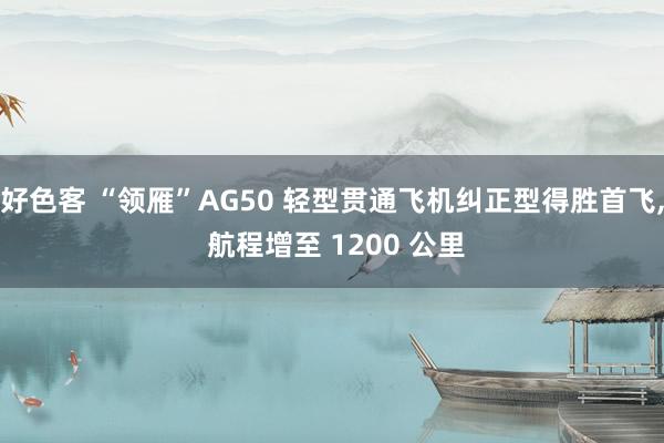 好色客 “领雁”AG50 轻型贯通飞机纠正型得胜首飞， 航程增至 1200 公里