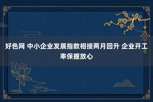 好色网 中小企业发展指数相接两月回升 企业开工率保握放心