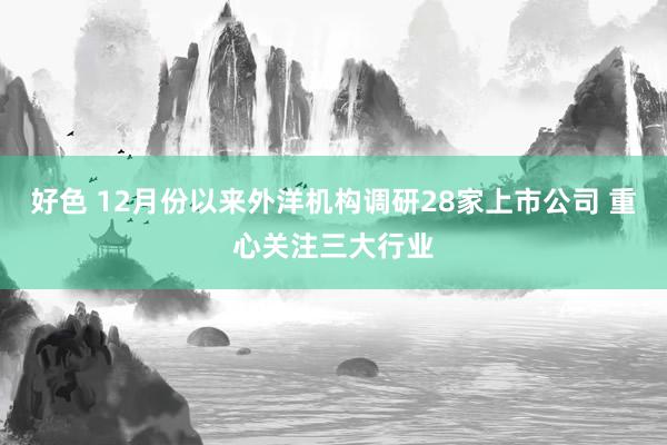 好色 12月份以来外洋机构调研28家上市公司 重心关注三大行业