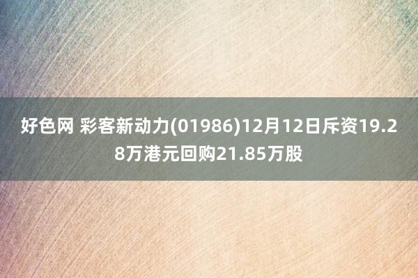 好色网 彩客新动力(01986)12月12日斥资19.28万港元回购21.85万股