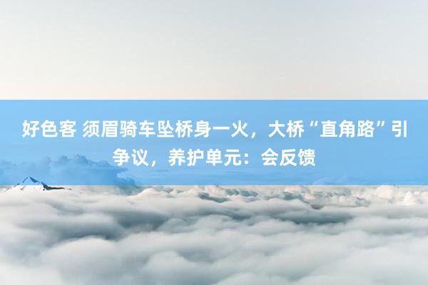 好色客 须眉骑车坠桥身一火，大桥“直角路”引争议，养护单元：会反馈