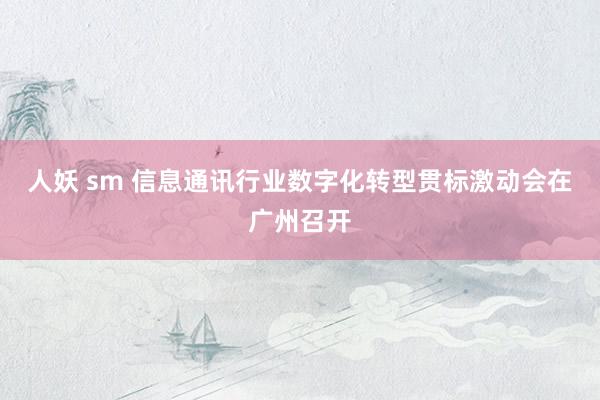 人妖 sm 信息通讯行业数字化转型贯标激动会在广州召开