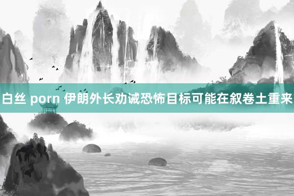 白丝 porn 伊朗外长劝诫恐怖目标可能在叙卷土重来