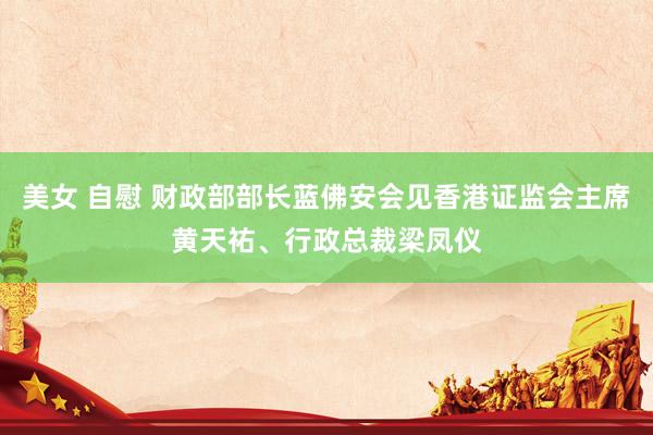 美女 自慰 财政部部长蓝佛安会见香港证监会主席黄天祐、行政总裁梁凤仪