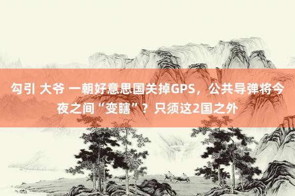 勾引 大爷 一朝好意思国关掉GPS，公共导弹将今夜之间“变瞎”？只须这2国之外