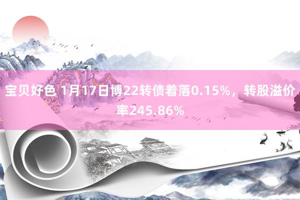 宝贝好色 1月17日博22转债着落0.15%，转股溢价率245.86%