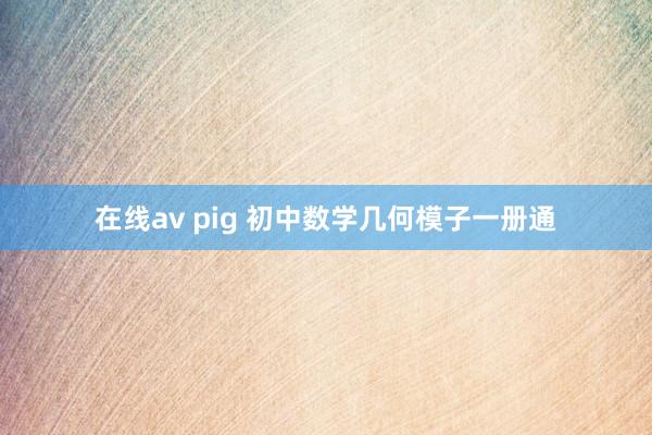 在线av pig 初中数学几何模子一册通