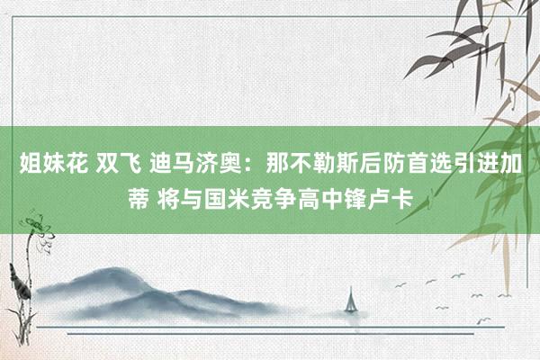 姐妹花 双飞 迪马济奥：那不勒斯后防首选引进加蒂 将与国米竞争高中锋卢卡
