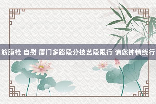 筋膜枪 自慰 厦门多路段分技艺段限行 请您钟情绕行