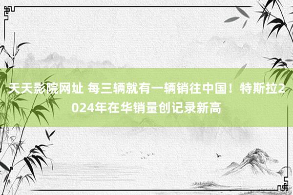 天天影院网址 每三辆就有一辆销往中国！特斯拉2024年在华销量创记录新高