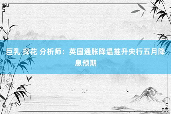 巨乳 探花 分析师：英国通胀降温推升央行五月降息预期