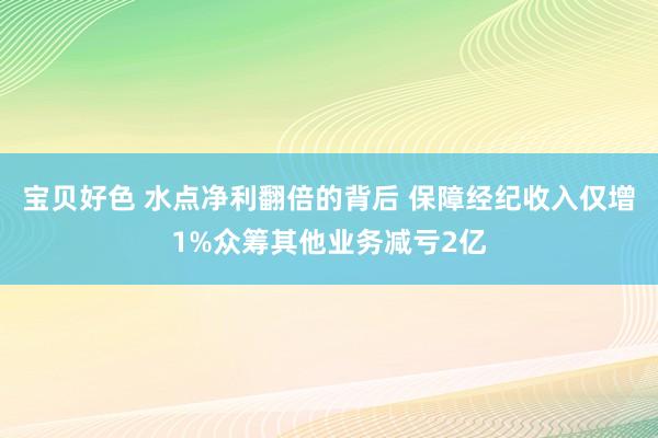 宝贝好色 水点净利翻倍的背后 保障经纪收入仅增1%众筹其他业务减亏2亿