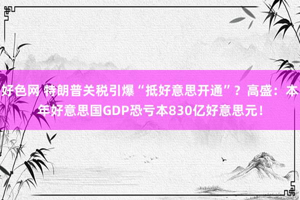 好色网 特朗普关税引爆“抵好意思开通”？高盛：本年好意思国GDP恐亏本830亿好意思元！
