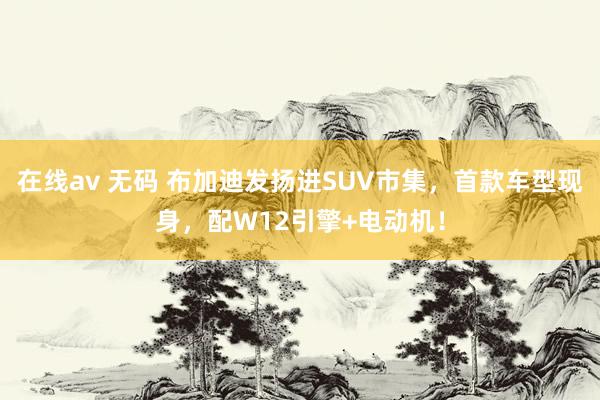 在线av 无码 布加迪发扬进SUV市集，首款车型现身，配W12引擎+电动机！