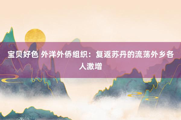 宝贝好色 外洋外侨组织：复返苏丹的流荡外乡各人激增