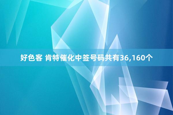 好色客 肯特催化中签号码共有36，160个