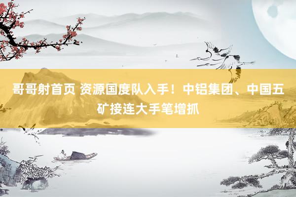 哥哥射首页 资源国度队入手！中铝集团、中国五矿接连大手笔增抓