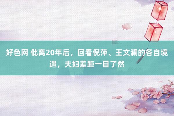 好色网 仳离20年后，回看倪萍、王文澜的各自境遇，夫妇差距一目了然