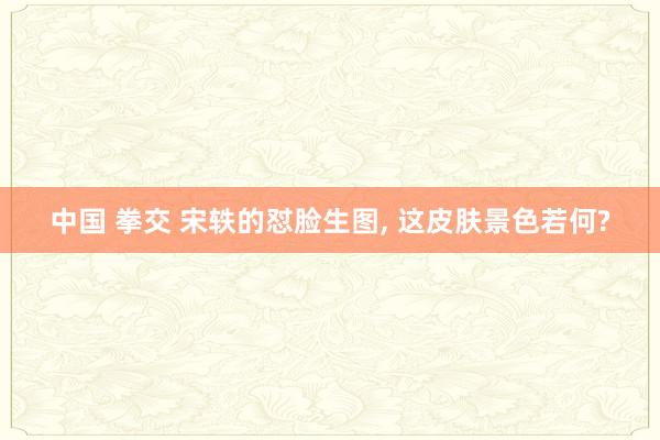 中国 拳交 宋轶的怼脸生图， 这皮肤景色若何?