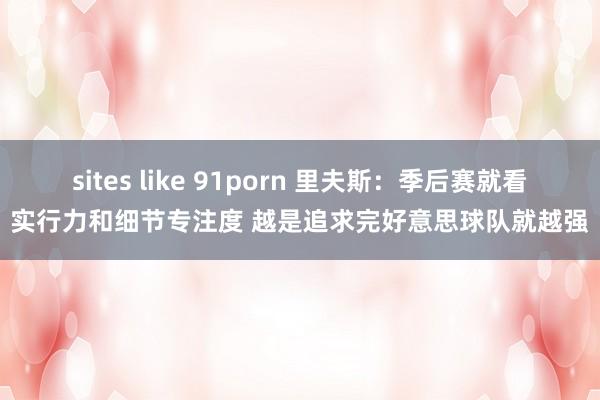 sites like 91porn 里夫斯：季后赛就看实行力和细节专注度 越是追求完好意思球队就越强
