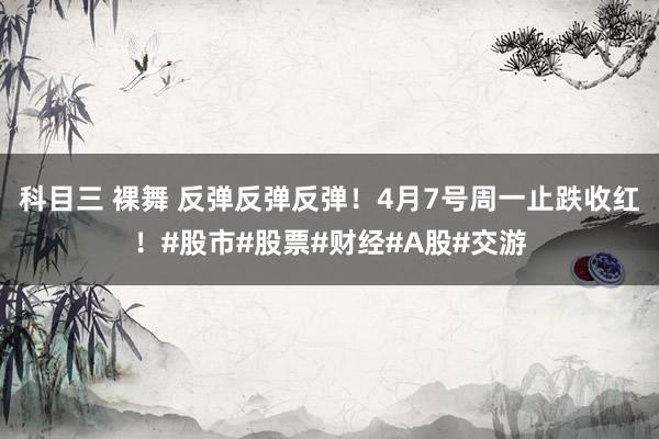科目三 裸舞 反弹反弹反弹！4月7号周一止跌收红！#股市#股票#财经#A股#交游
