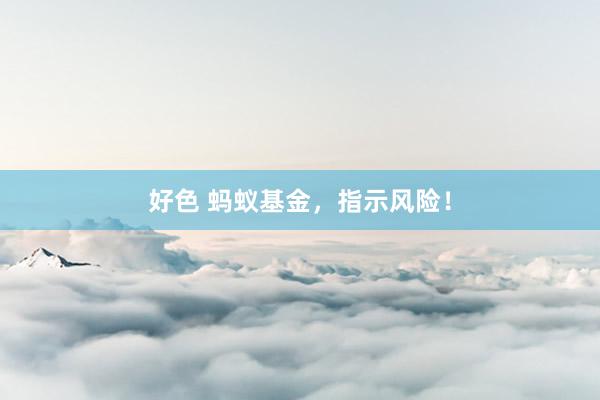 好色 蚂蚁基金，指示风险！