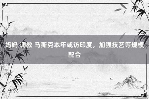 妈妈 调教 马斯克本年或访印度，加强技艺等规模配合