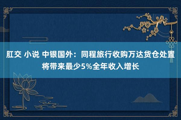 肛交 小说 中银国外：同程旅行收购万达货仓处置将带来最少5%全年收入增长