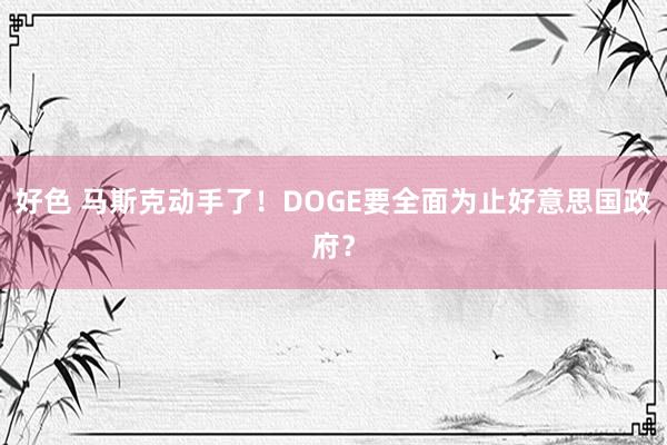 好色 马斯克动手了！DOGE要全面为止好意思国政府？