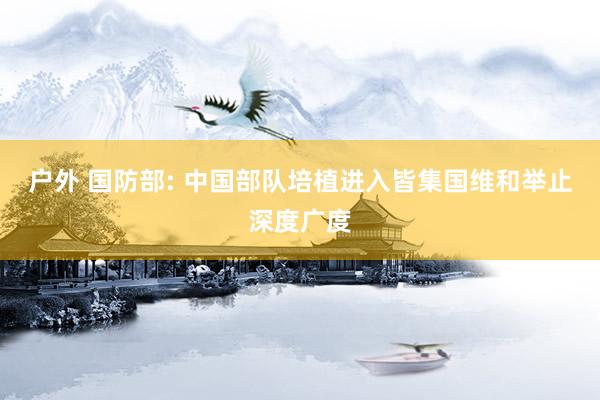 户外 国防部: 中国部队培植进入皆集国维和举止深度广度