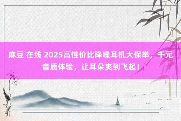 麻豆 在线 2025高性价比降噪耳机大保举，千元音质体验，让耳朵爽到飞起！